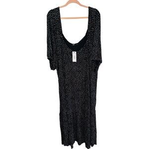 Heart Yours Black Pink Polka Dot Tiered Maxi Dress NWT‎ Size 3X/4X